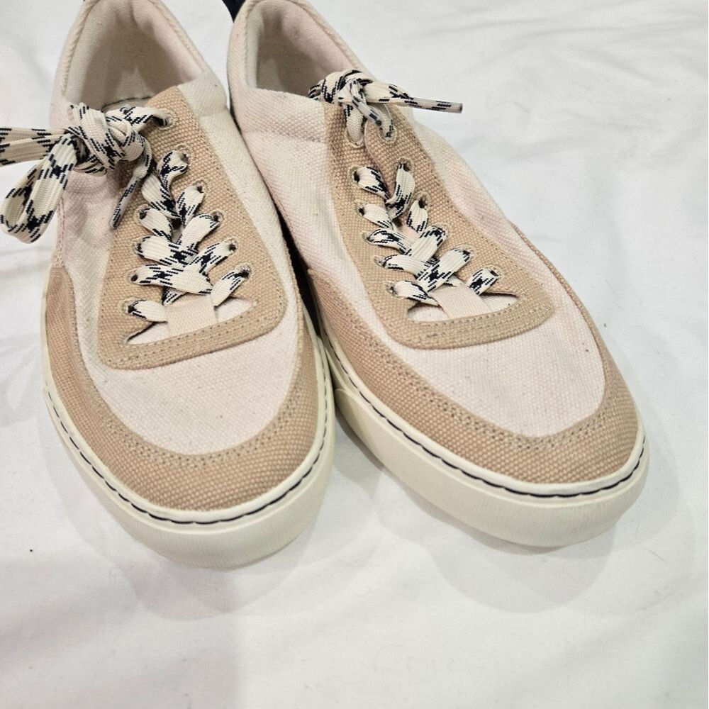 Everlane The Tread-bare Sneaker Womens 8 Natrual Canvas Dark Sapphire Argan Oil - Picture 4 of 9